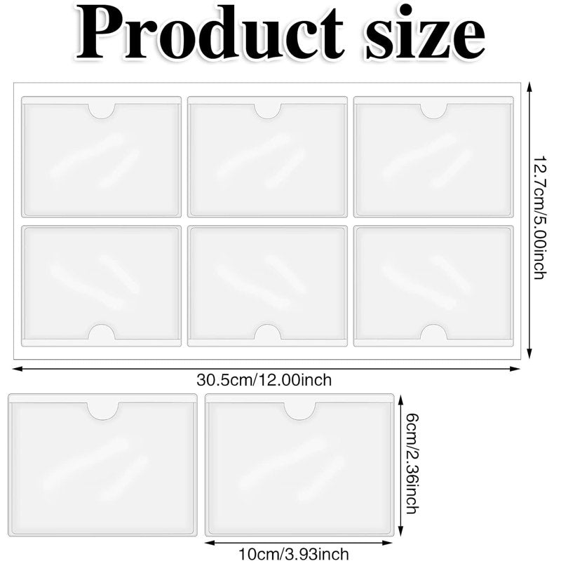 Self-Adhesive Plastic Index Card Holders - Clear Label Pockets for Organization