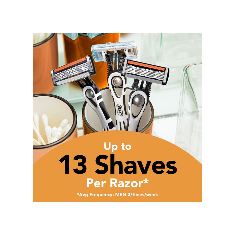 Men's 5-Blade Disposable Razors Pack of 4 - Sensitive Skin Shaving