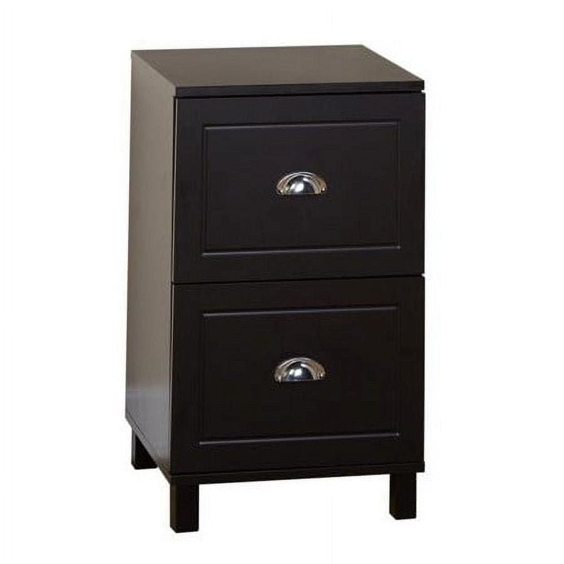 Black Two-Drawer Filing Cabinet for Home Office Storage