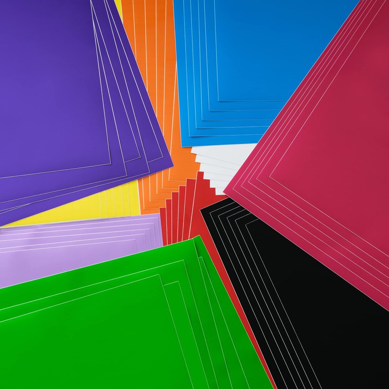 60-Piece Permanent Vinyl Sheets Set - 10 Vibrant Colors for Cricut & Silhouette Machines