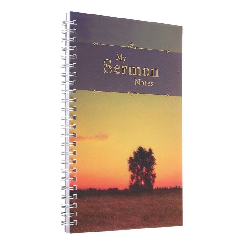 Sermon Notes Wirebound Notebook with Tree Design - Christian Reflection Journal