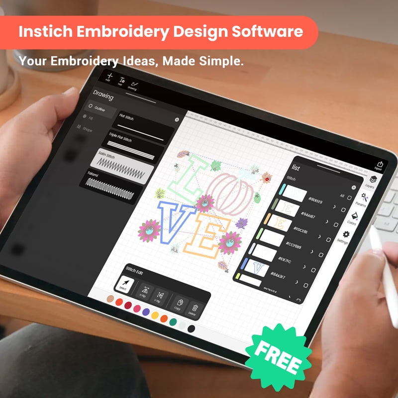 Embroidery Machine with Large 4.3-Inch Touch Screen, 156 Designs & Wi-Fi USB Import