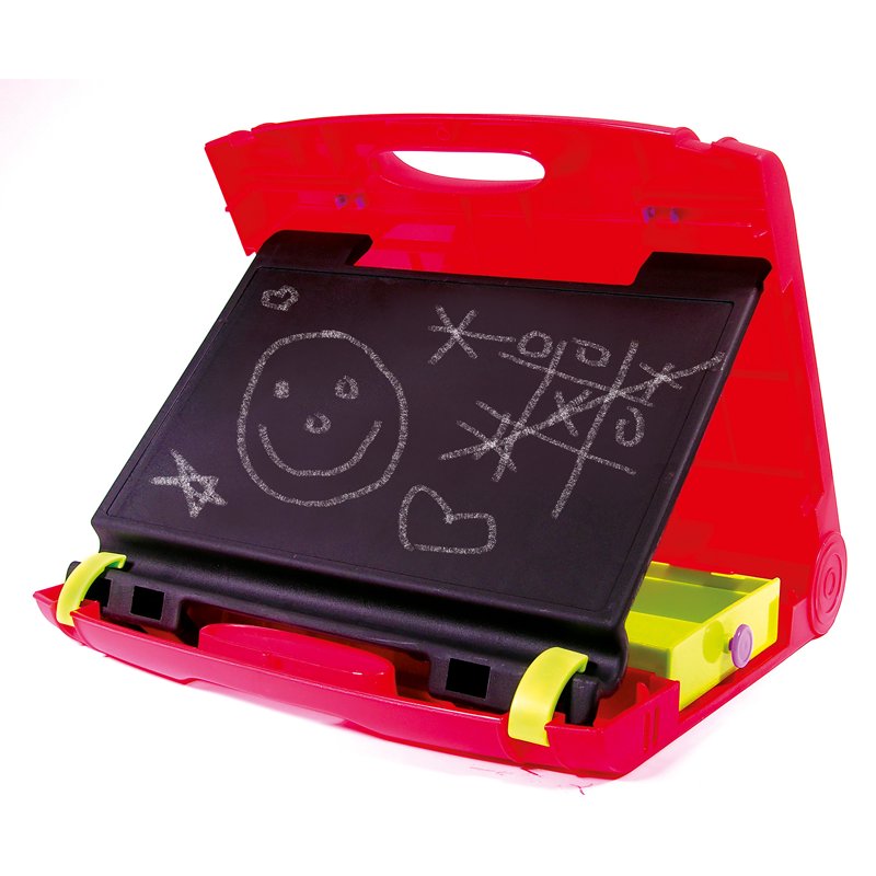 Kids Travel Art Easel Set with 37 Art Supplies - Drawing, Whiteboard & Chalkboard