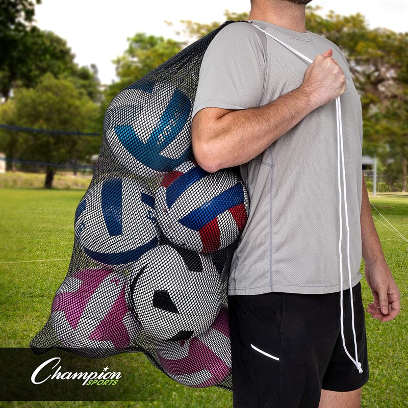 Champion Sports Mesh Equipment Bag - Red 24" x 36"