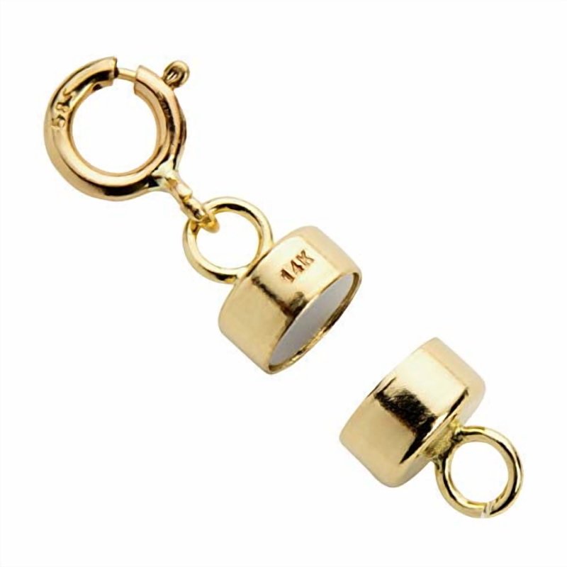 14K Gold Magnetic Clasp Converter Round for Small Necklace or Bracelet