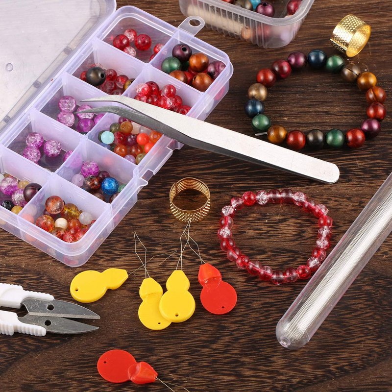 Beaded Needles Set for Jewelry Making - 65 Pcs, 3 Sizes, Needle Bottles & Threaders