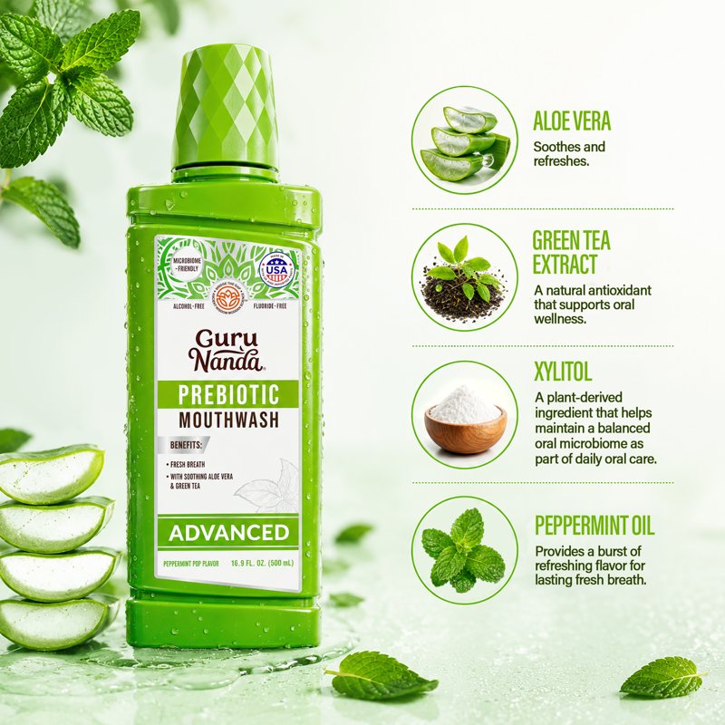 Prebiotic Alcohol-Free Mouthwash with Peppermint - 16.9 fl oz