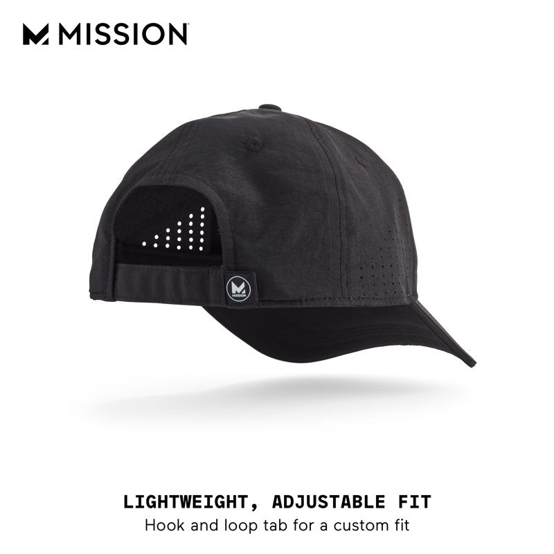 Vented Cooling Performance Baseball Cap for Men & Women - Unisex Black Hat