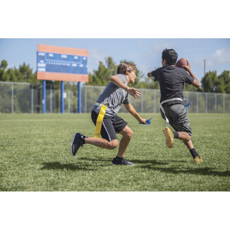 10-Man Flag Football Set with Belts, Flags, Cones & Rules for Kids & Adults
