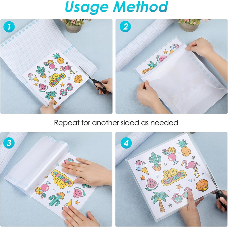 Self-Adhesive Laminating Roll 12" x 30 Ft Waterproof Clear Vinyl for Documents