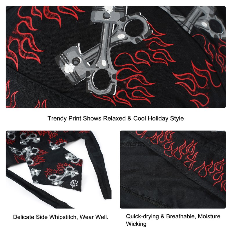 Breathable Do Rags for Men Women 3 Pack Skull Caps Bandanas for Sports & Casual Wear