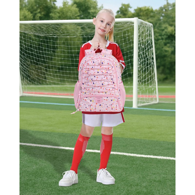 Multi-Sport Soccer Backpack 32L with Ball Holder Shoes Compartment Water-Resistant