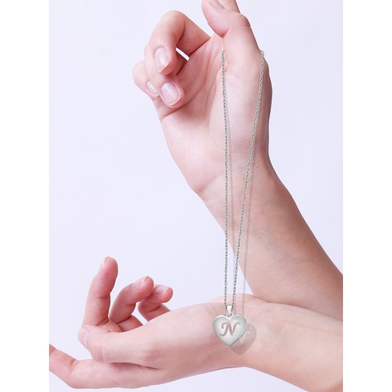 Personalized Sterling Silver Initial Pendant Necklace with Rope Chain