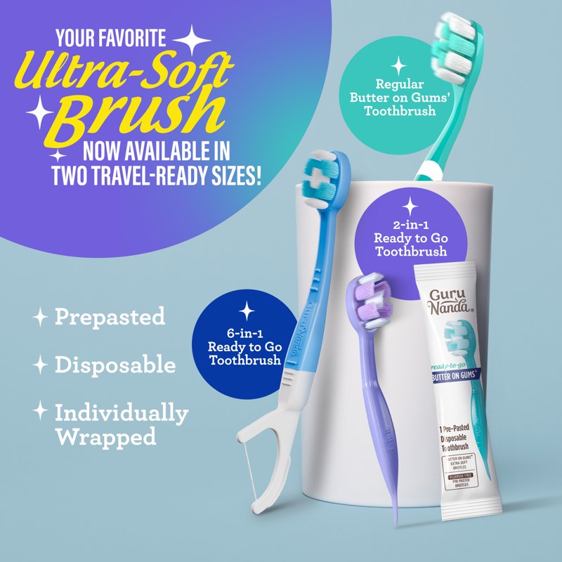 Soft Extra Soft Toothbrush for Sensitive Gums - Multi-Colored 8 Pack