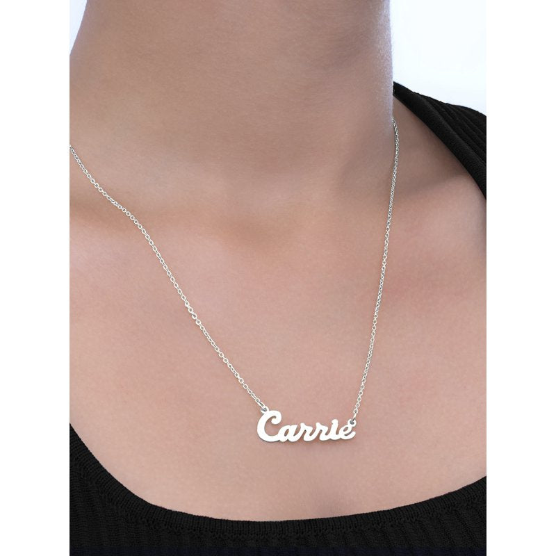 Personalized Script Name Necklace with Chain - Sterling Silver or Gold