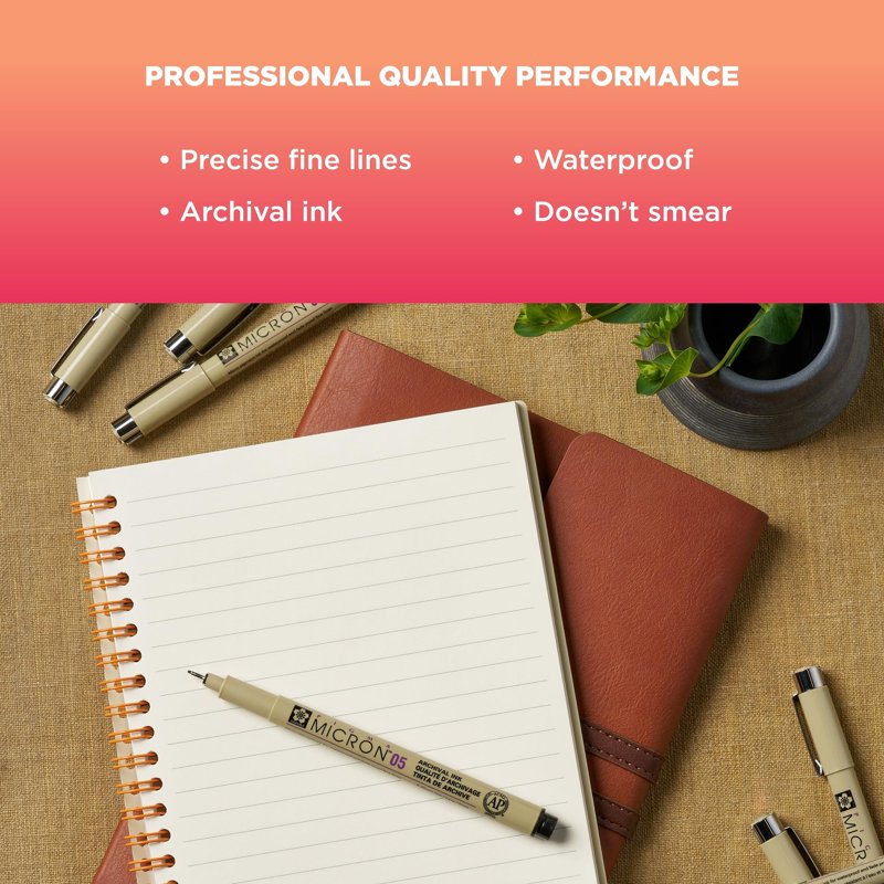 Sakura Pigma Micron Fineliner Pens Set for Art & Journaling - Assorted Sizes, 72 Pack