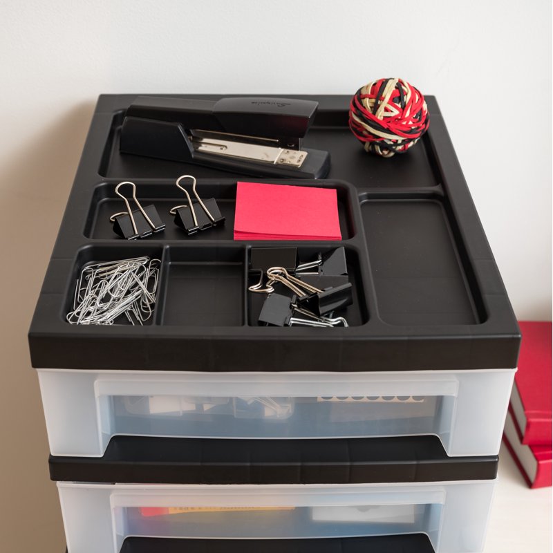 Multi-Purpose Plastic Storage Cart with Rolling Casters for Home & Office