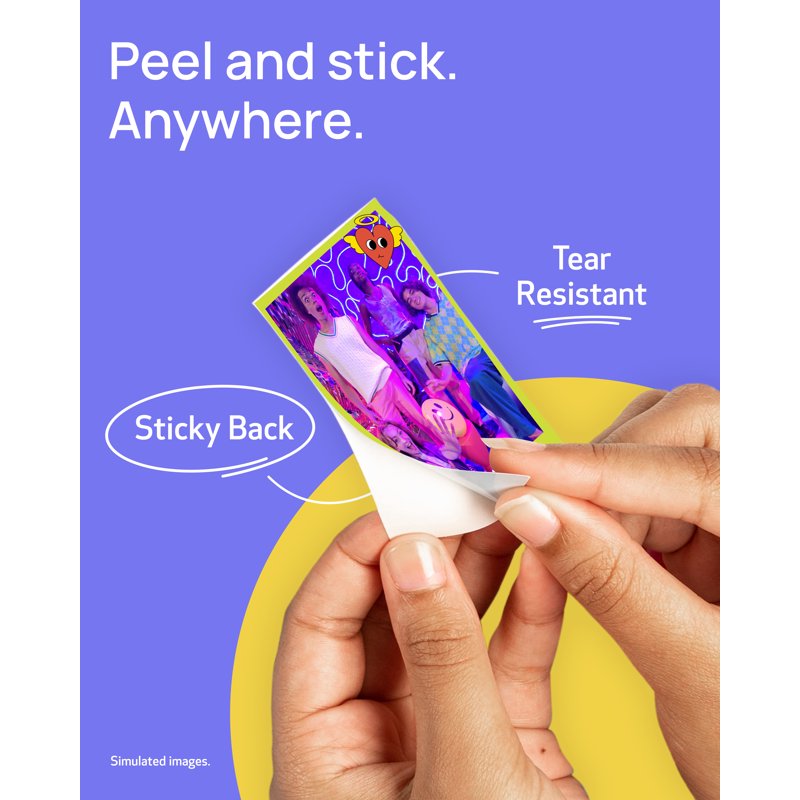 Canon ZINK Photo Sticker Paper Pack 100 Sheets - Printable Peel & Stick Photos