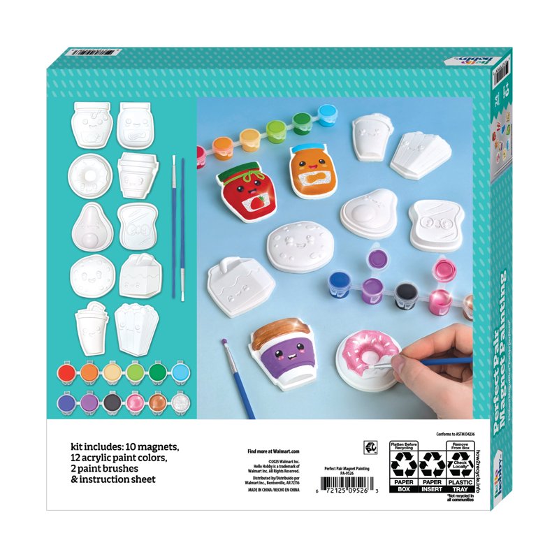 Paint Your Own Craft Magnets Set - Fun Paired Designs for Kids