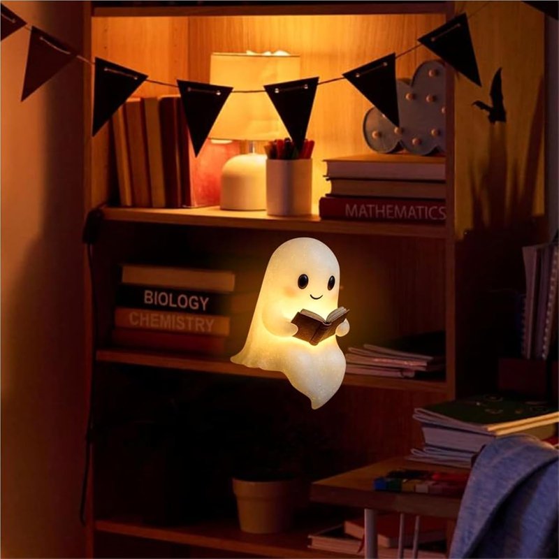 Halloween Ghost Night Light - Cute Indoor LED Figurine Lamp for Bedroom & Party Decor