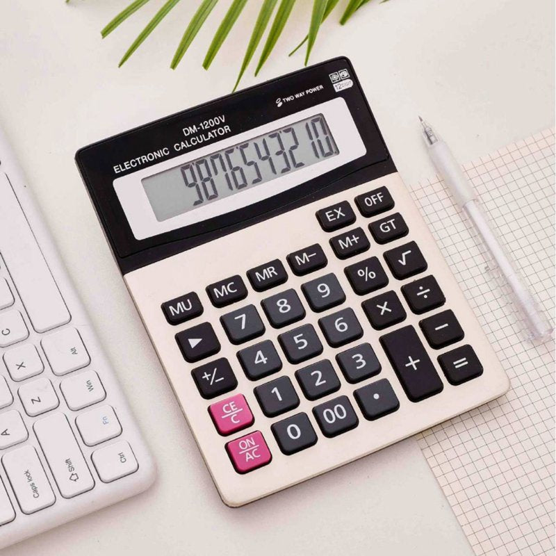 Large Screen Desktop Calculator with 12 Digit Display and Ergonomic Buttons