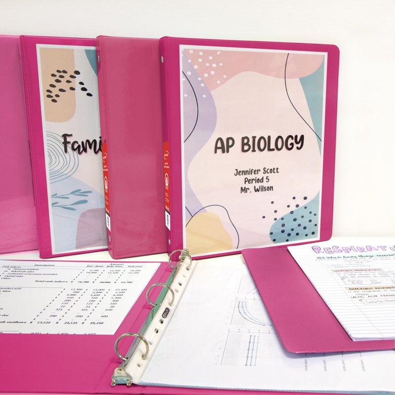 3-Ring View Binder with Round Rings - 1.5 Inch Capacity, Multiple Colors