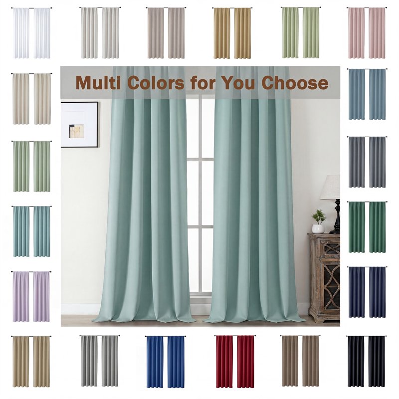 Blackout Curtains 2 Panels Thermal Insulated Light Blocking Window Drapes