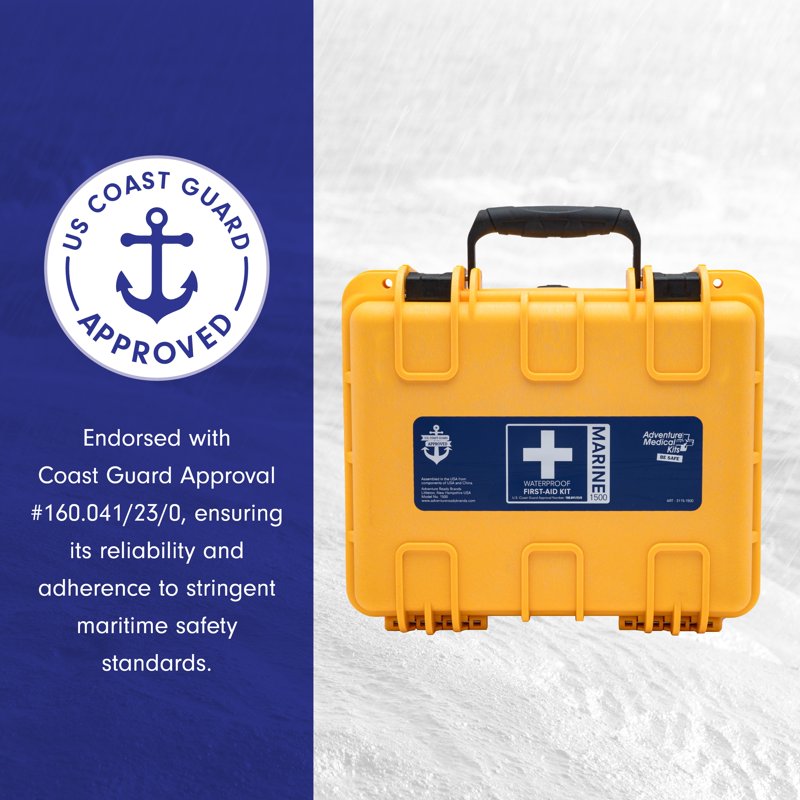 Marine First Aid Kit - Waterproof 1500 Emergency Medical Supply