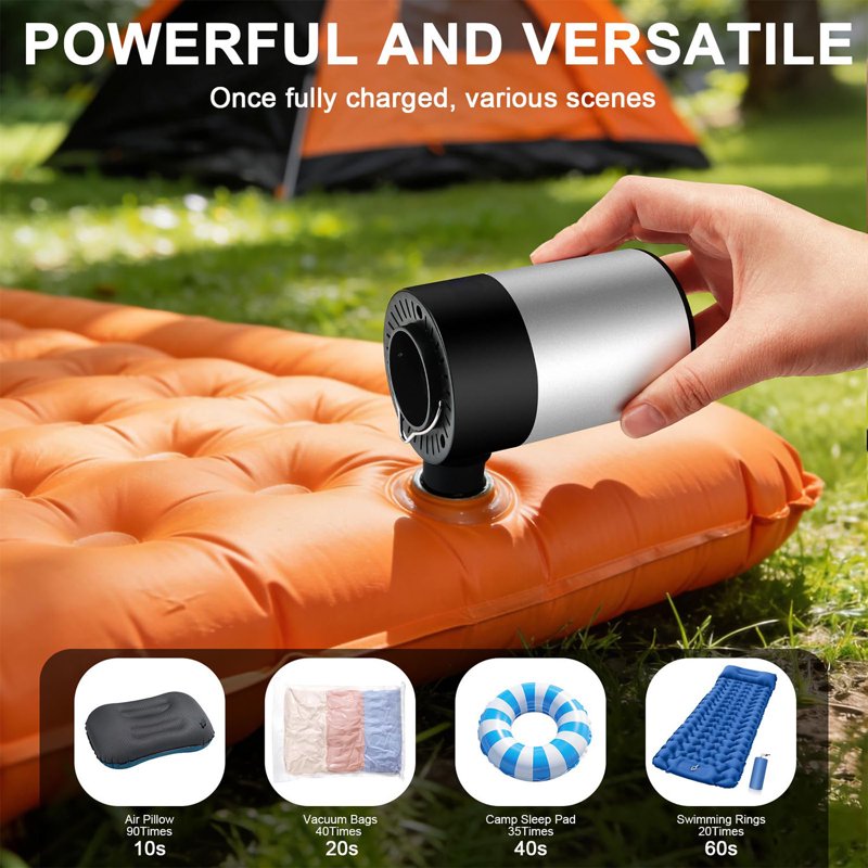Rechargeable Mini Electric Air Pump with 5200mAh Battery for Inflatables & Air Mattresses