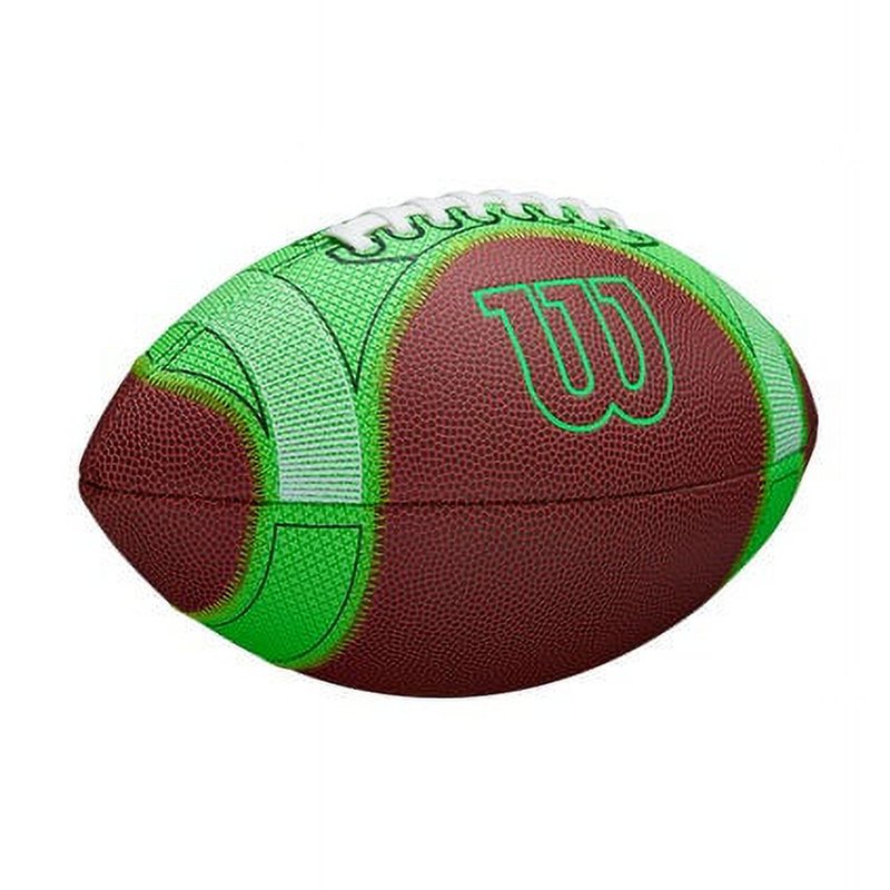 Wilson Hylite Football - Green Youth Training Ball with Grip Guides