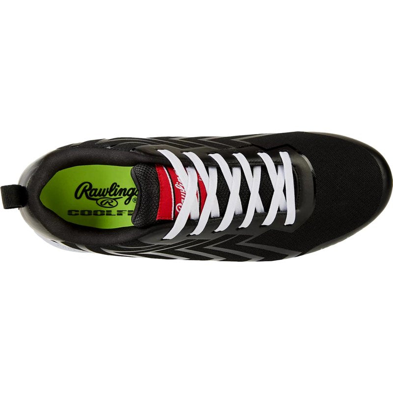 Men's Baseball Cleats Low Top Black Sports Shoes - Rawlings Savage