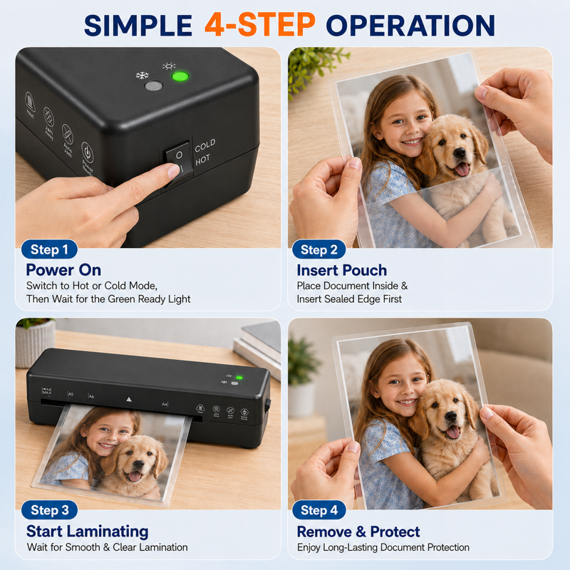 9-Inch Thermal Laminator Machine for Hot & Cold Laminating, Bubble-Free, Fast Warm-Up, Includes 10 Sheets