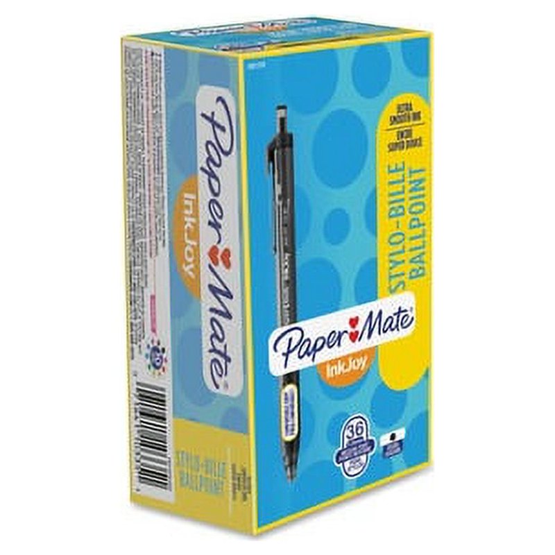 Ballpoint Pens 1mm Black Ink Retractable Pack of 36 - Office & School Supplies