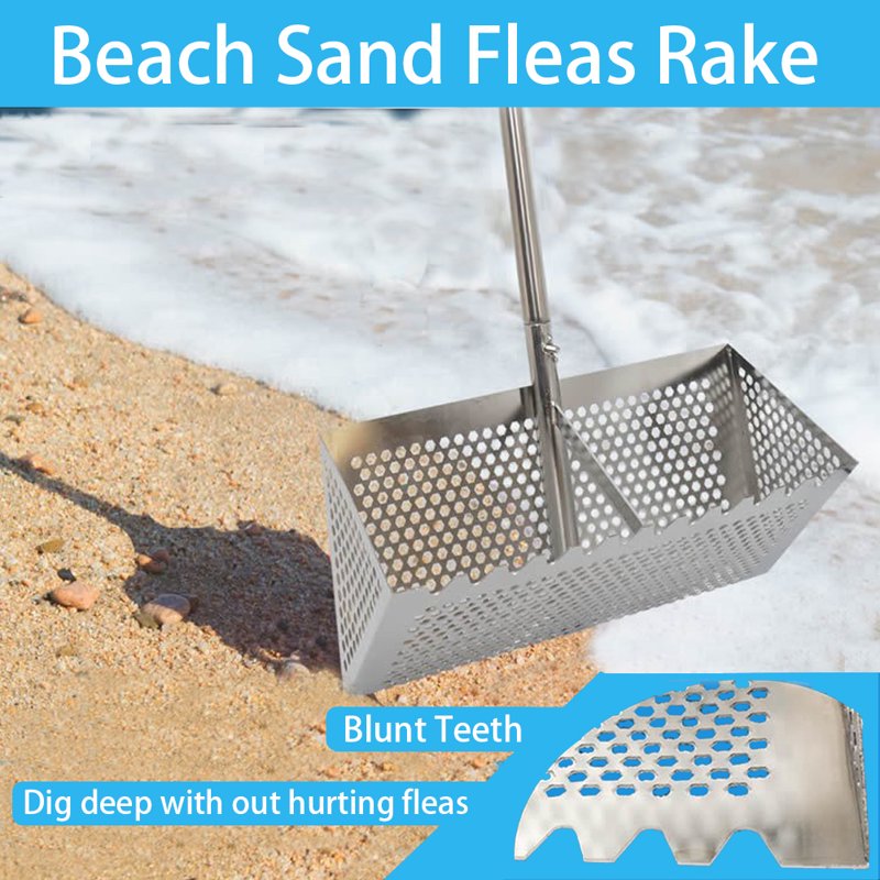 Stainless Steel Beach Sand Scoop & Shell Shovel Set for Crabs Shells and Sand Screening