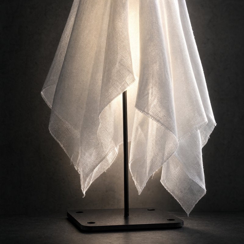 Standing Ghost Decoration for Halloween - Fabric Ghost Tabletop Ornament with Metal Stand (Variation: Standing Ghost)