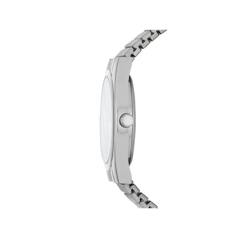 Men's Silver Watch with Easy Read Dial and Expansion Band - 37mm