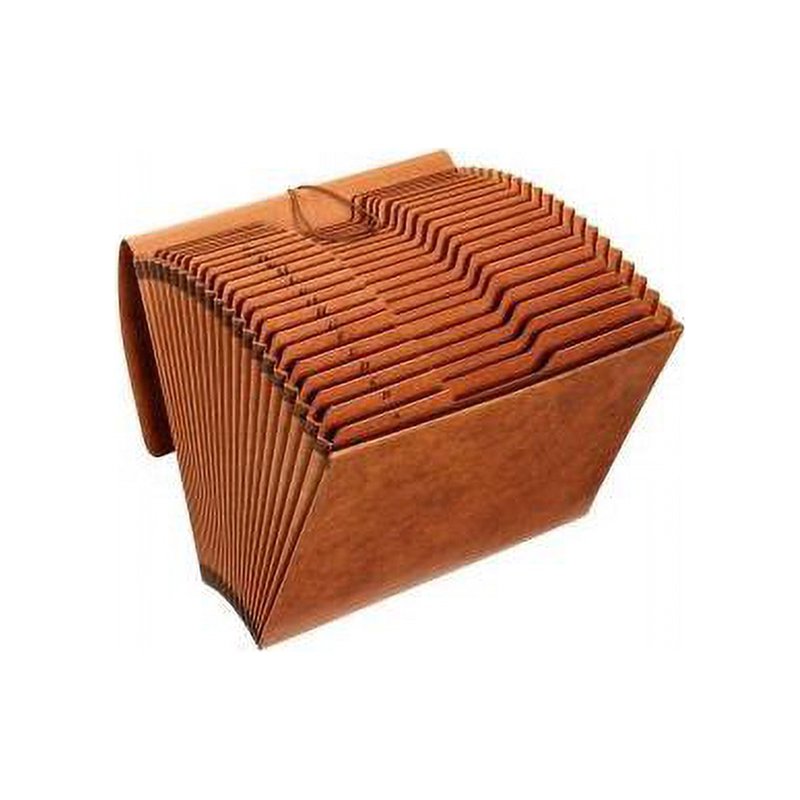 Heavy-Duty Expanding File Organizer with 21 Pockets - Legal Size, Brown
