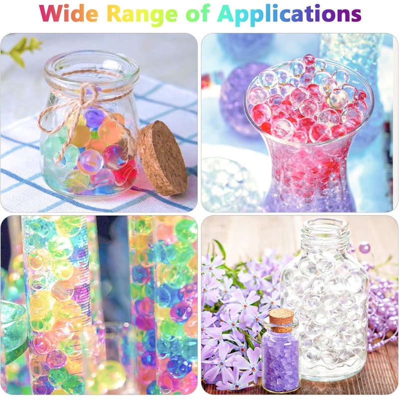 Water Gel Jelly Beads Vase Filler Set - Non Toxic Water Beads for Wedding Centerpieces & Floral Arrangements