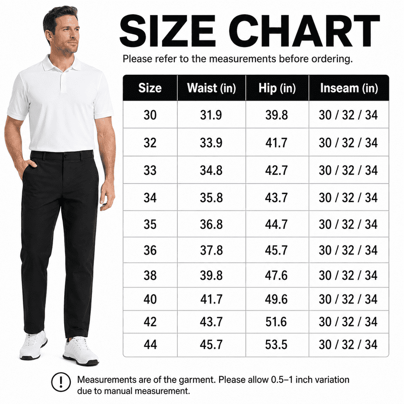 Men's Stretch Dress Pants - Quick Dry Business Casual Slacks, Flat-Front Fit