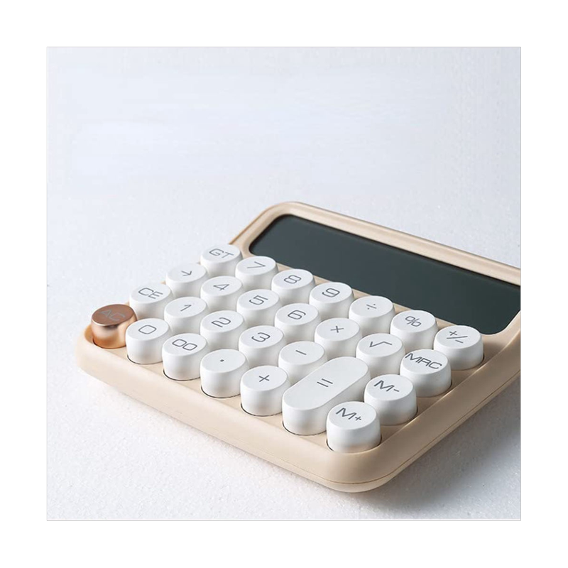 Mechanical Button Calculator with LCD Display - 12 Digit Desktop Office Tool