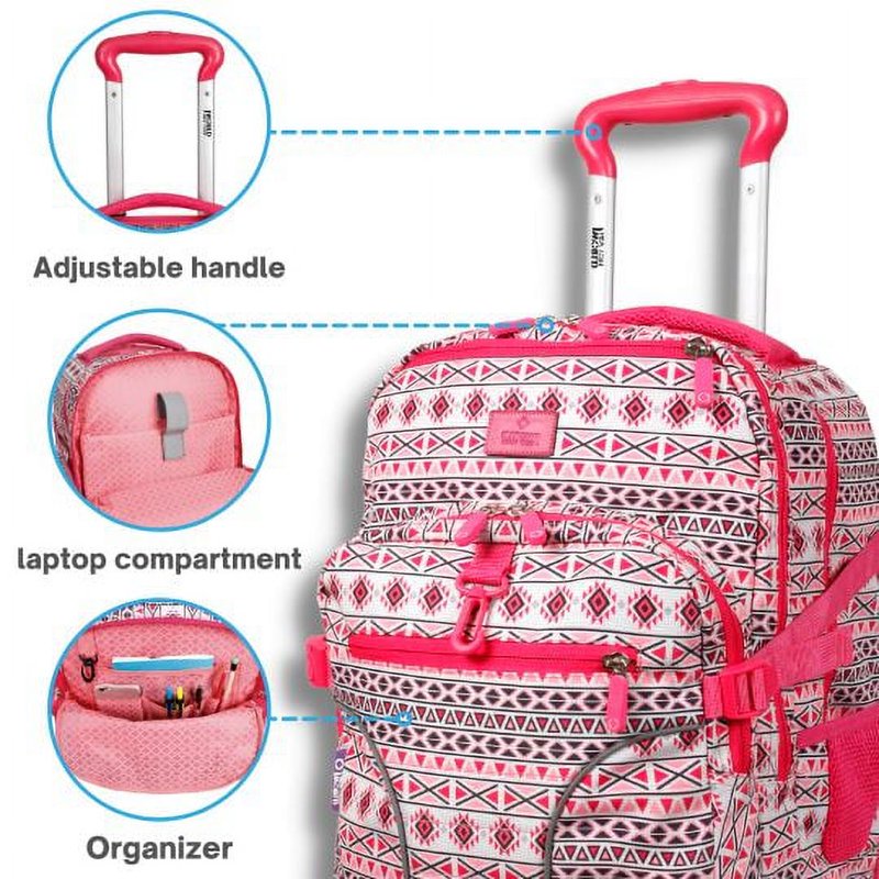 Multi-Purpose Laptop Rolling Backpack for School and Travel