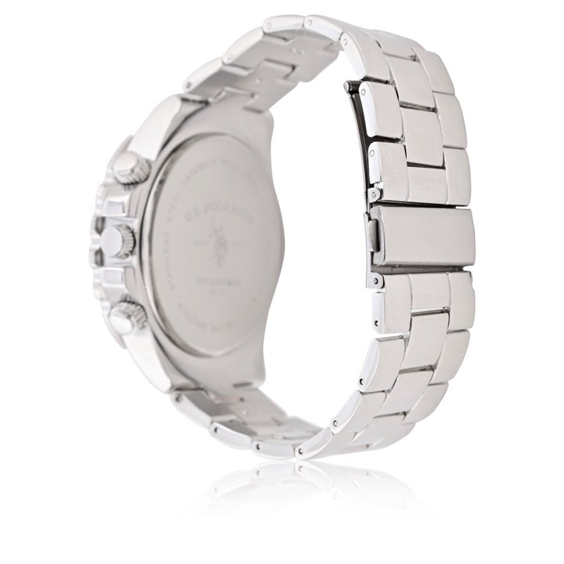 Men's Silver Analog Watch with Sports Bezel - One Size