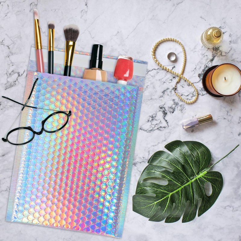 50 Pcs Metallic Bubble Mailers Waterproof Self Sealing Shipping Envelopes