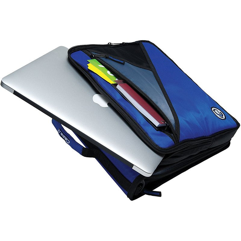 Universal 2-Inch Zipper Binder with 13-Inch Tablet Pouch - Blue