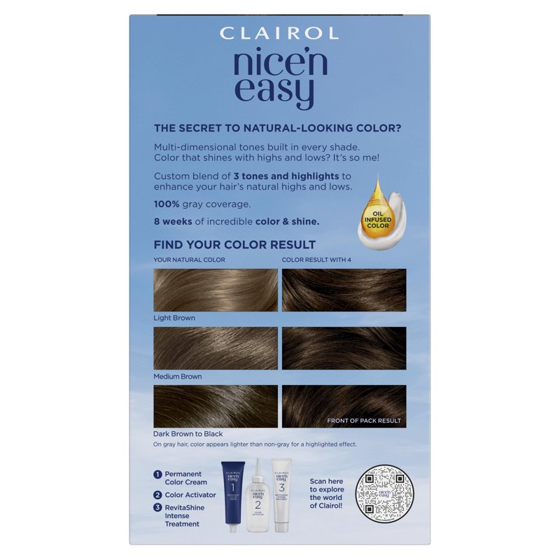 Permanent Hair Color Cream - Dark Brown - Long Lasting, Natural Look
