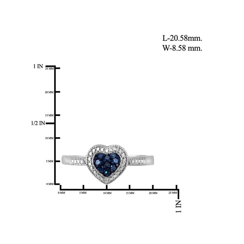 Sterling Silver Blue Diamond Ring for Women - Elegant Jewelry Accessory