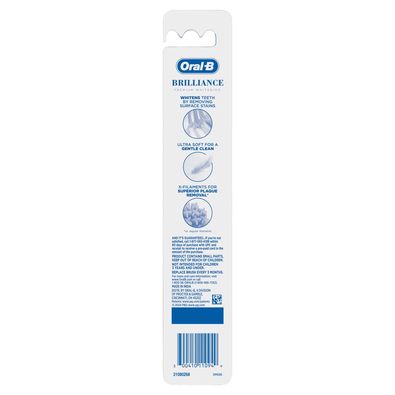Manual Toothbrush for Whitening & Gentle Cleaning - Medium Bristles