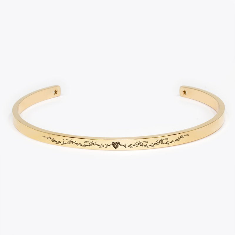 Adjustable Mother's Day Gift Bracelet Set - Heart Vines Icon, Engraved 'Best Child Ever' - Multiple Colors & Styles