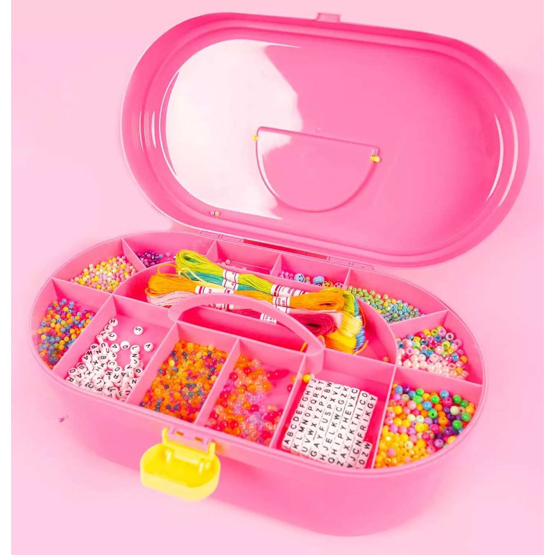 Jewelry Carry Case Craft Kit with Beads & Bracelets Storage