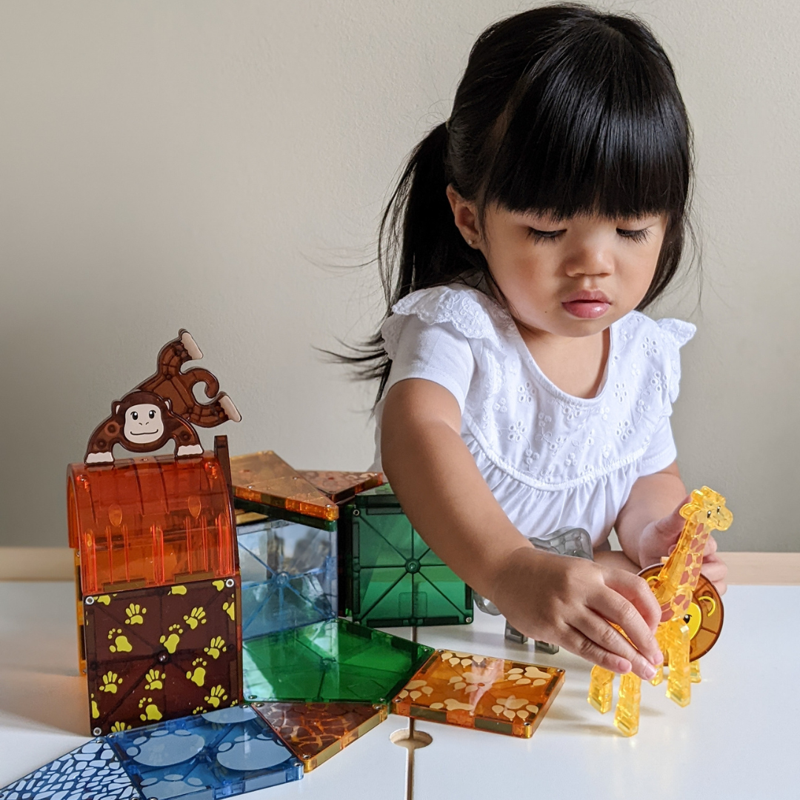 Magna-Tiles Safari Animals Magnetic Building Set - 25 Pieces for Creative Play